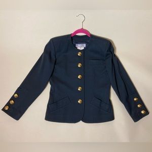 YSL Variation Rare Early 80s Military Style Wool Jacket Size 36